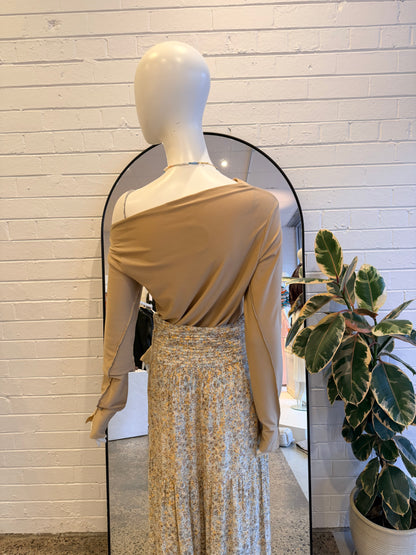 Ena Pelly Camel Long Sleeve Top - Size 12