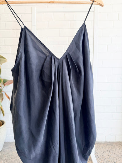 Zimmermann Black Silk Tuck Drape Cami Dress - Size 3 (12)