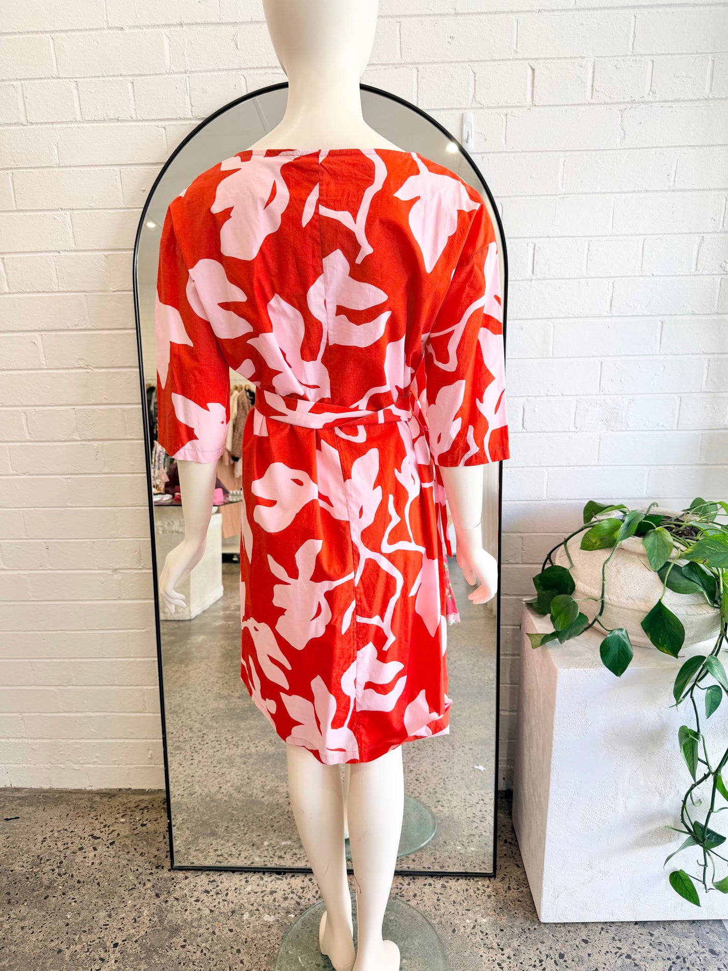 Marimekko Red Tarika Katleija Midi Dress - Size 38 (10)