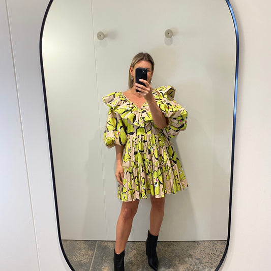 AJE Pelicano Ruffle Mini Dress- Size 12