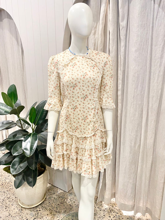 Zimmermann Cream Floral Mini Dress - Size 3