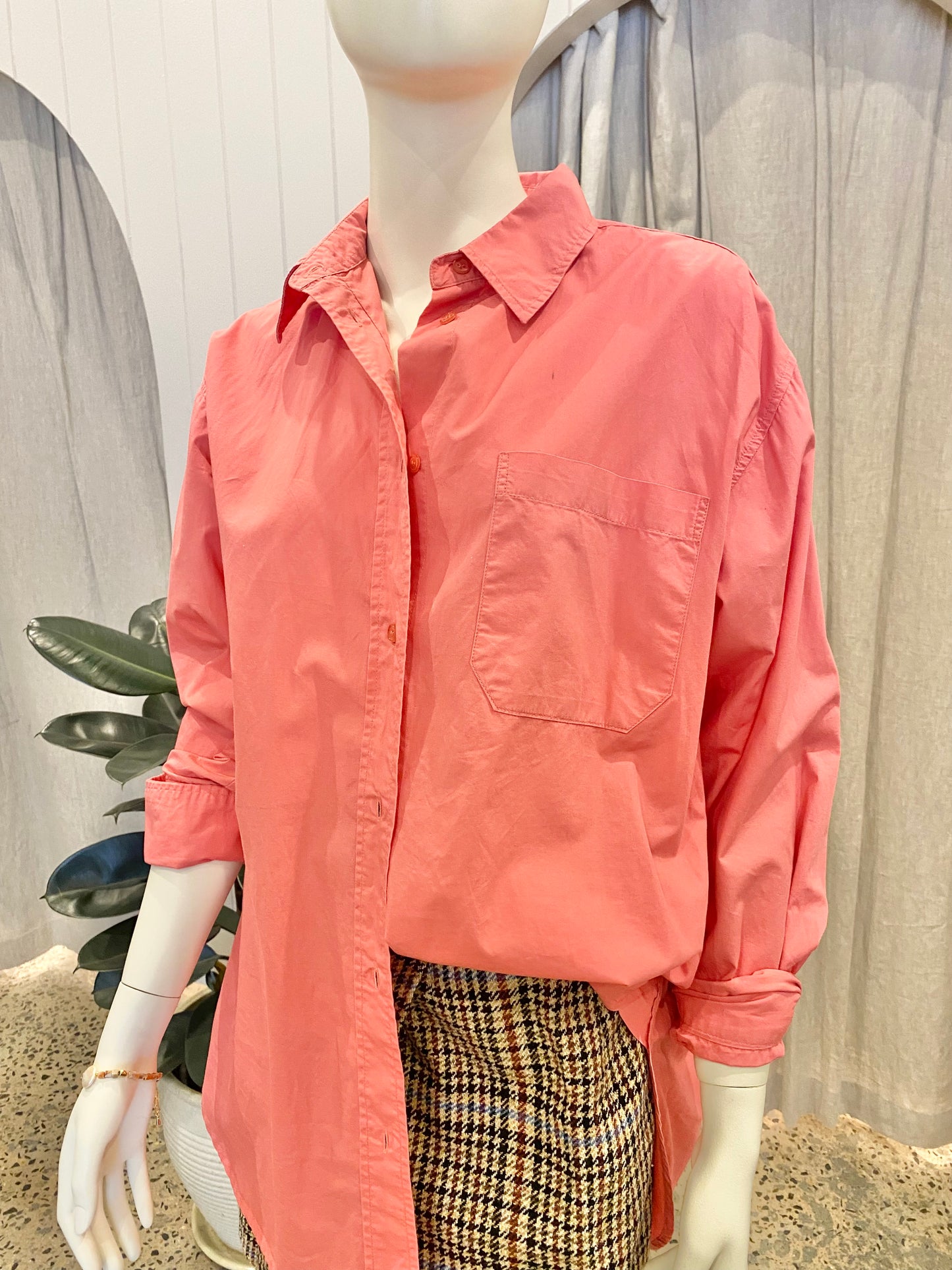 BLANCA Winona Shirt in Coral - Size O/S