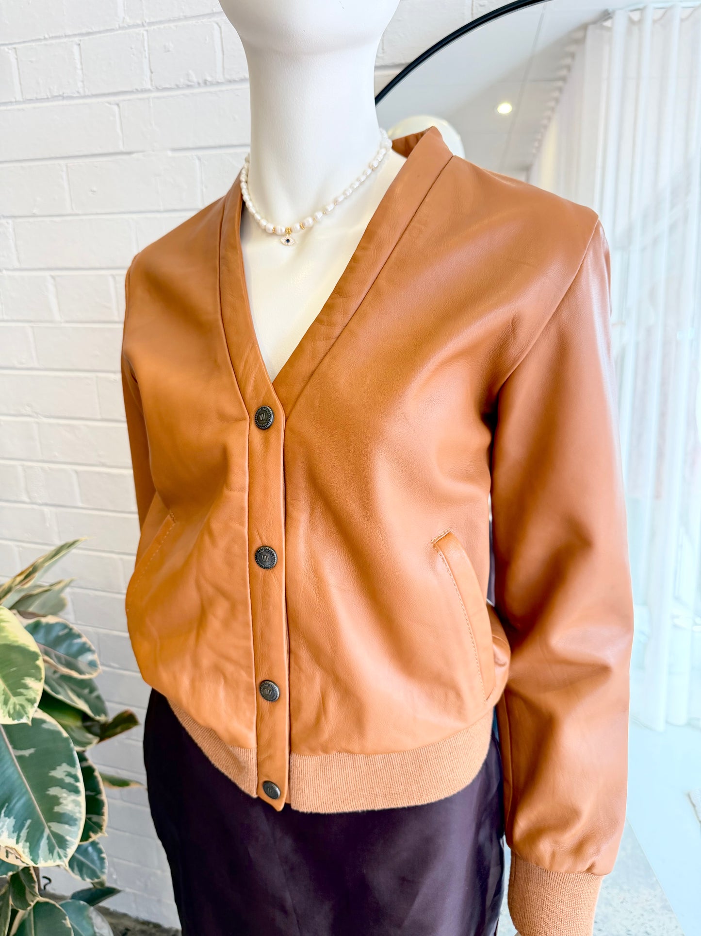 Wanderer Londoner Leather Cardigan/Jacket - Size 10