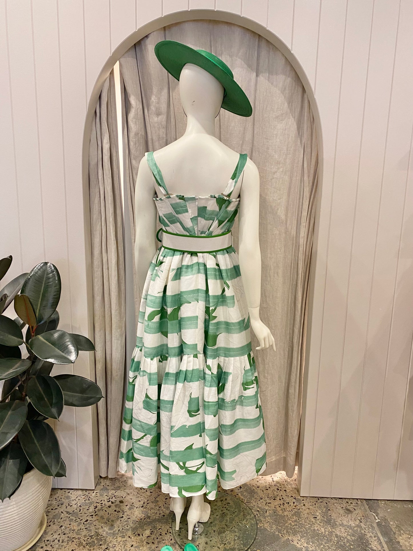 Leo Lin Rose Blanche Busiter Dress - Size 10 (matching hat and heels included)