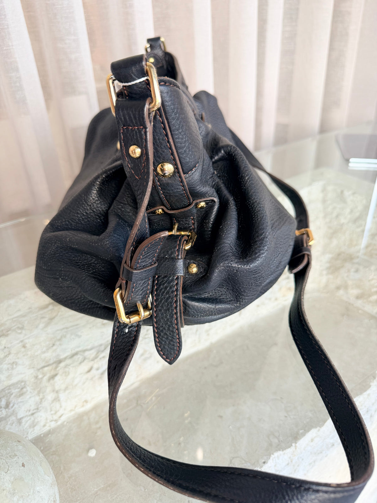 Louis Vuitton Black Monogram Mahina Shoulder Bag