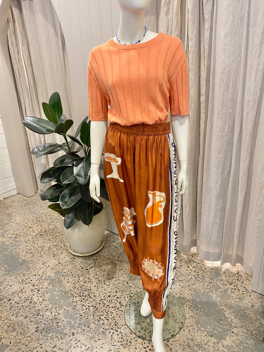 Alemais Soleil D'amour Tapered Silk Pant - Size 10