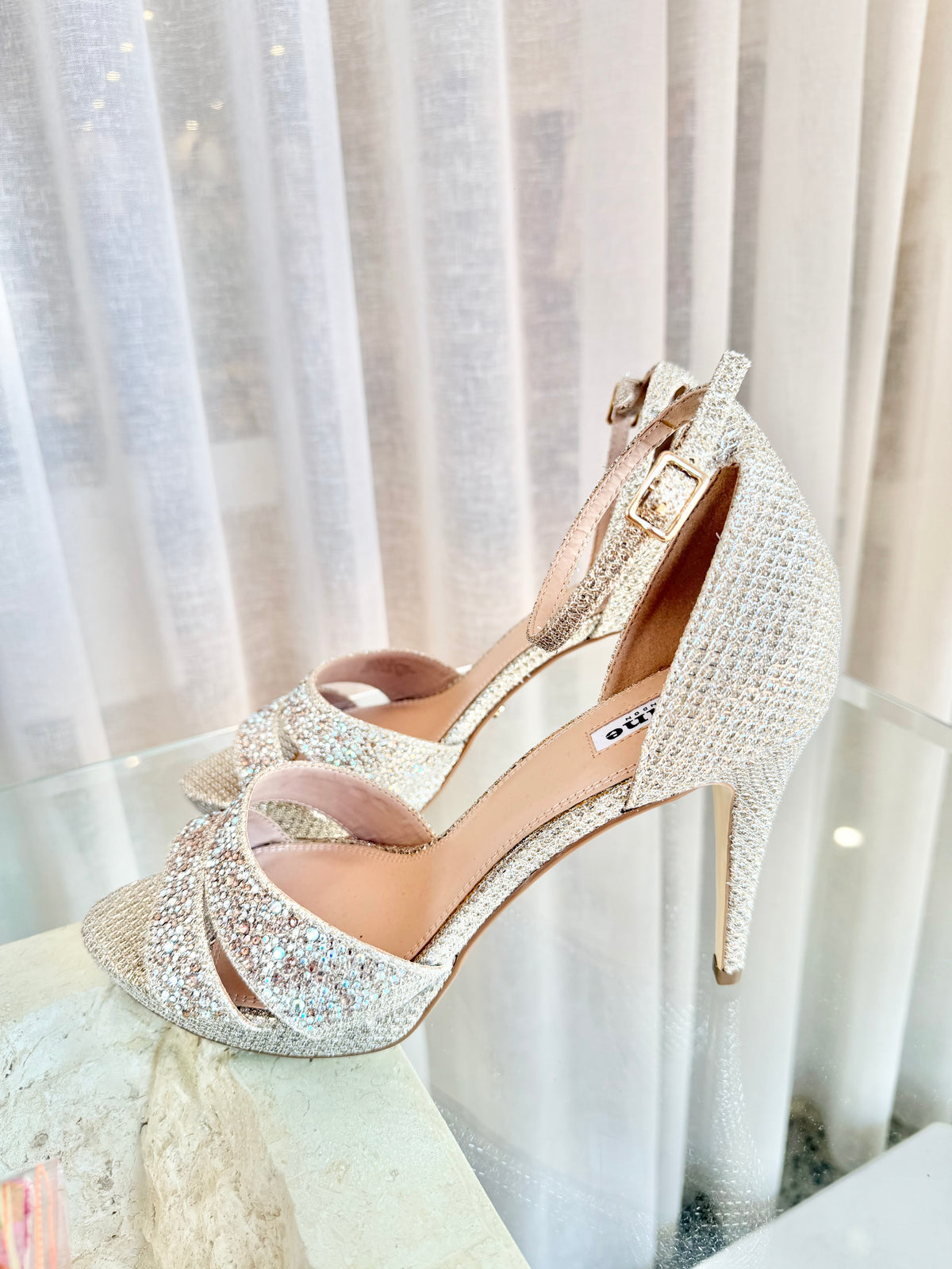 Dune London Mistie Metallic Heels - Size 41