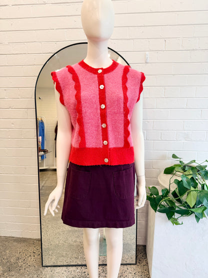 Gorman Pink and Red Sweethearts Knit Vest - Size 10