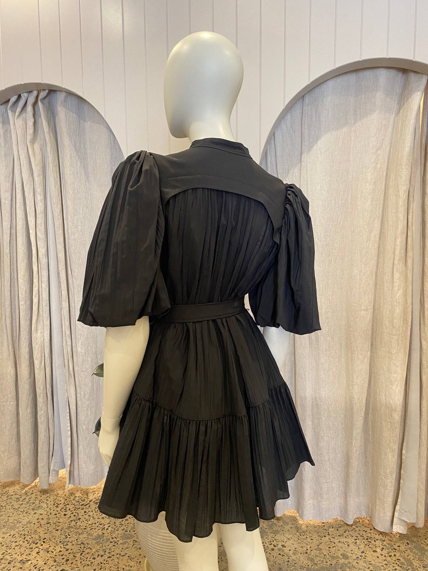 Acler Black Cardine Mini Dress - Size 12