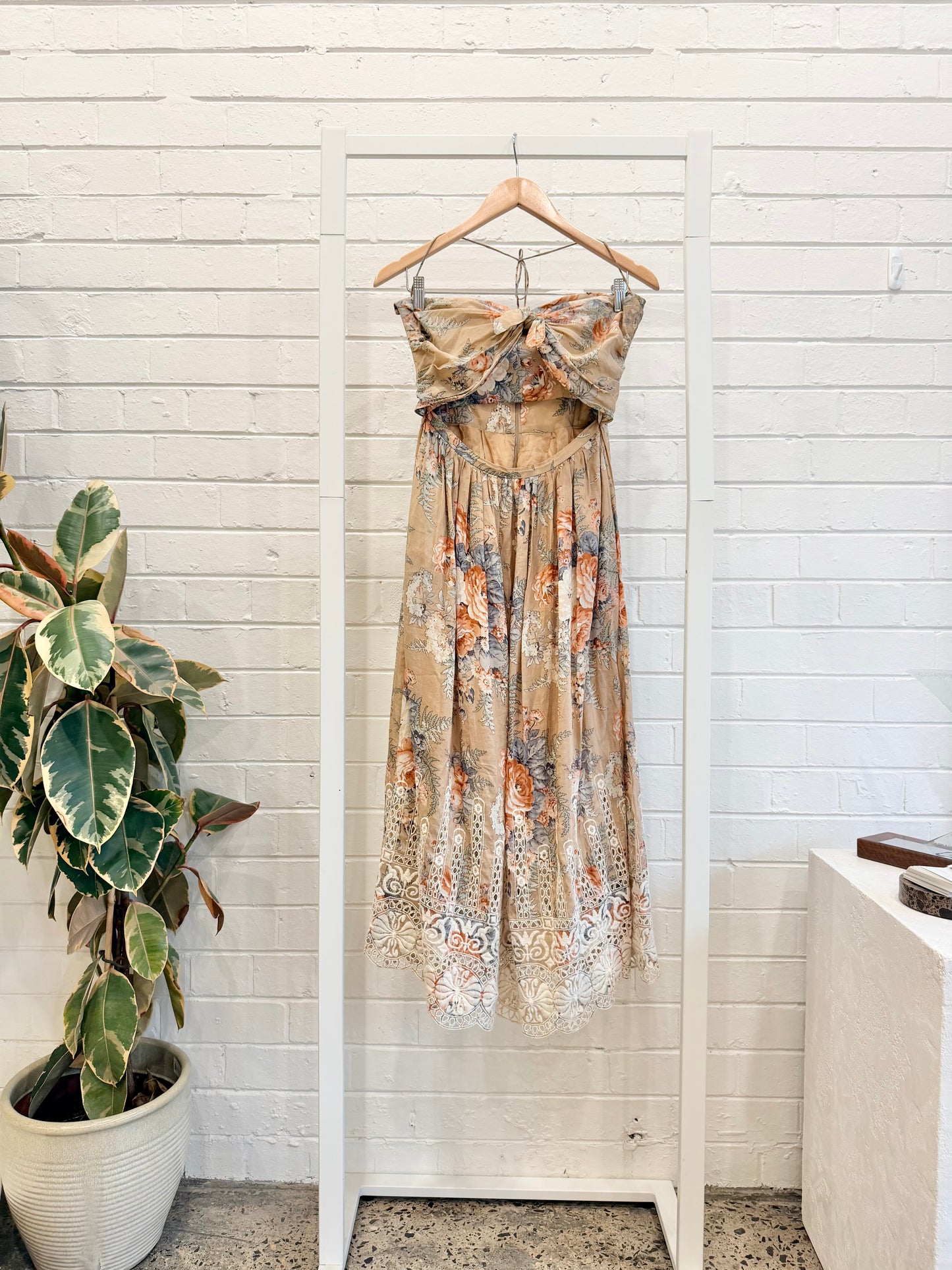 Zimmermann Anais Antique Tie Midi Dress - Size 2 (10)