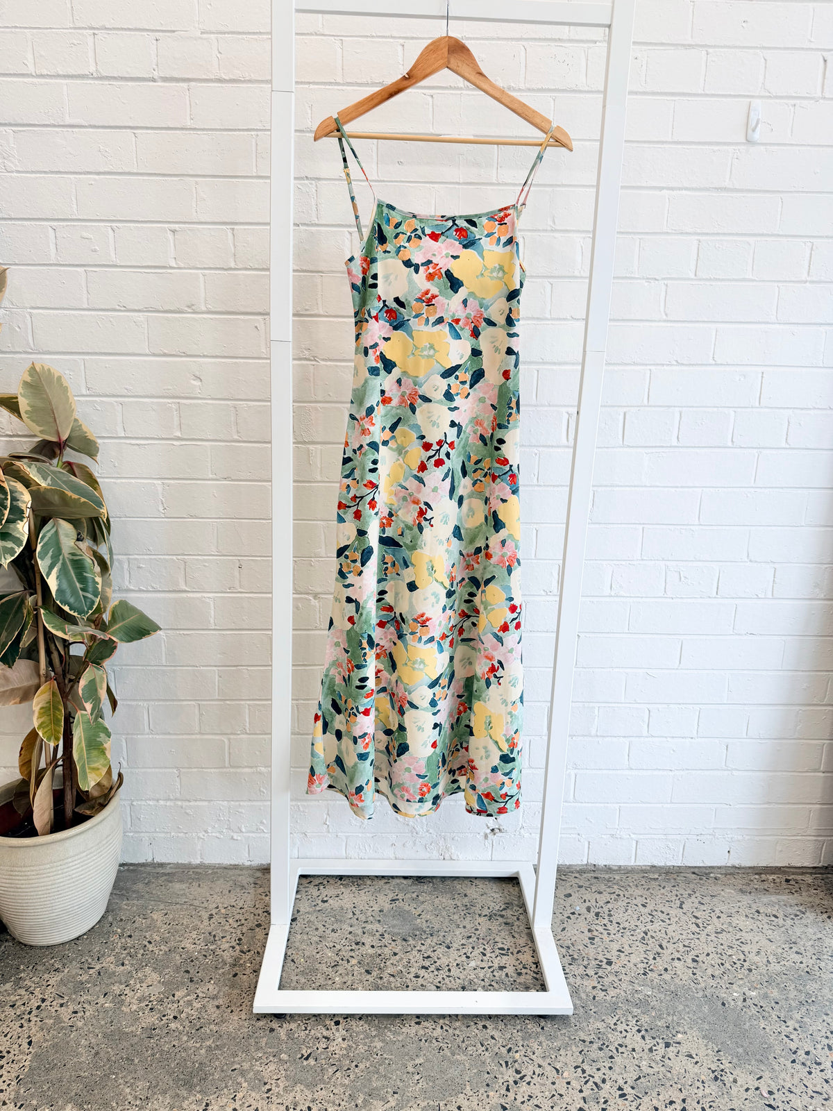 VRG Girl Flower Market Bias Cut Midi Dress - Size 12