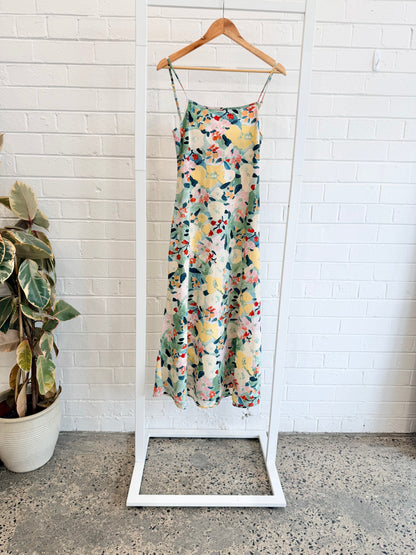 VRG Girl Flower Market Bias Cut Midi Dress - Size 12