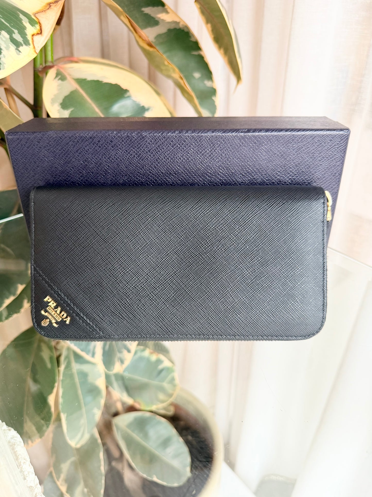 Prada Black Saffiano Leather Wallet
