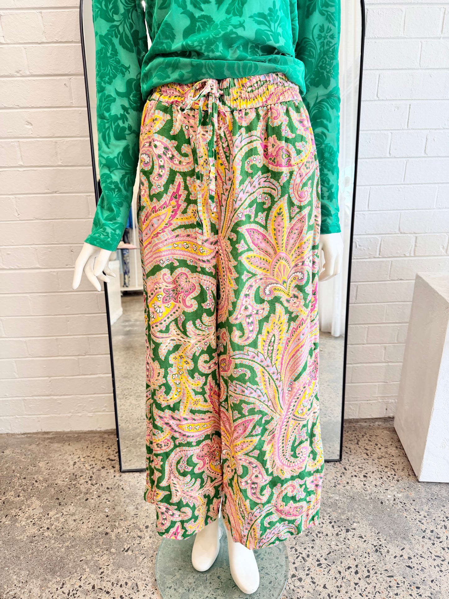Zimmermann Paisley Print Teddy Drawstring Pants - size 2 (10)
