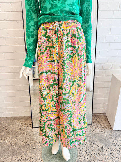 Zimmermann Paisley Print Teddy Drawstring Pants - size 2 (10)