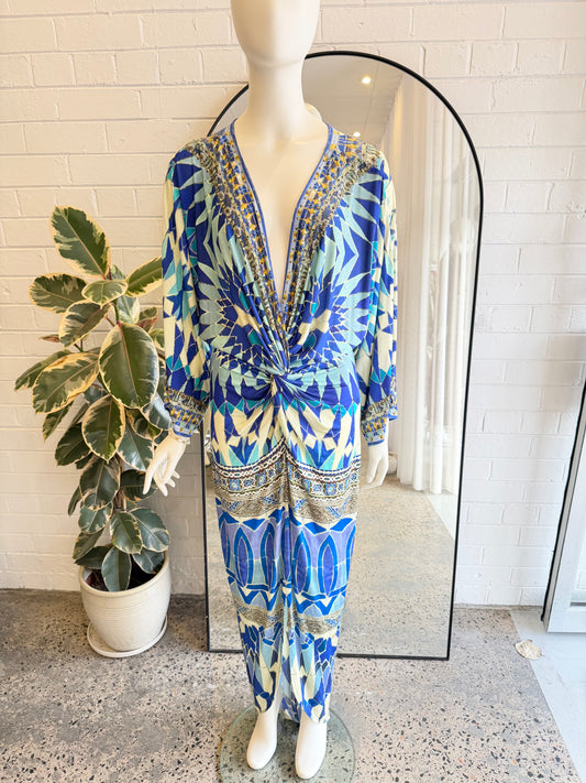 Camilla Seeing Stars Long Split Twist Front Dress - Size M (10-12)