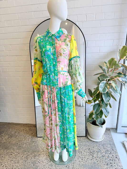 Alemais Kenzie Patchwork Shirt Dress BNWT - Size 12
