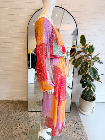 Never Fully Dressed Patchwork Maxi Dress - Size 14