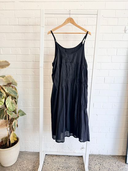 Megby Design Black Midi Dress - Size L (12)