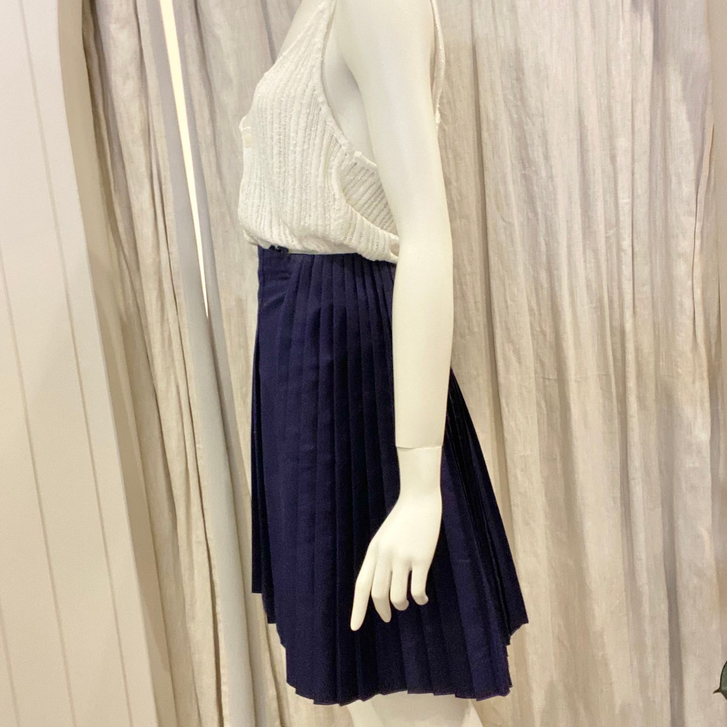 COS Navy Pleated Tennis Skirt - Size 14