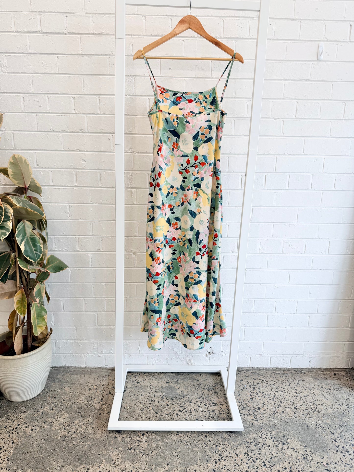 VRG Girl Flower Market Bias Cut Midi Dress - Size 12