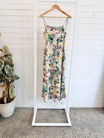 VRG Girl Flower Market Bias Cut Midi Dress - Size 12