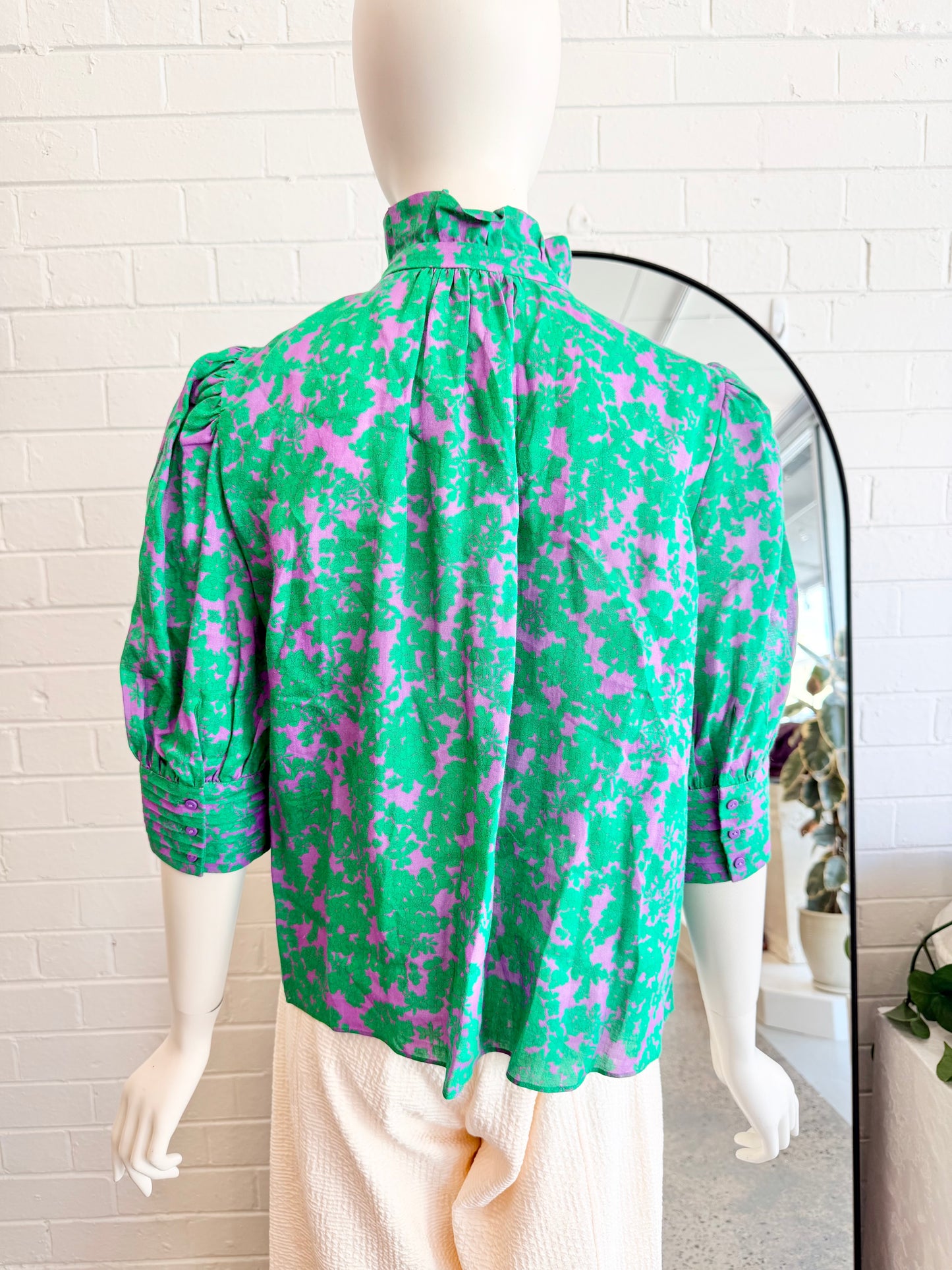Husk Green Floral Shirt - Size 10 - Pre-Loved Geelong 3