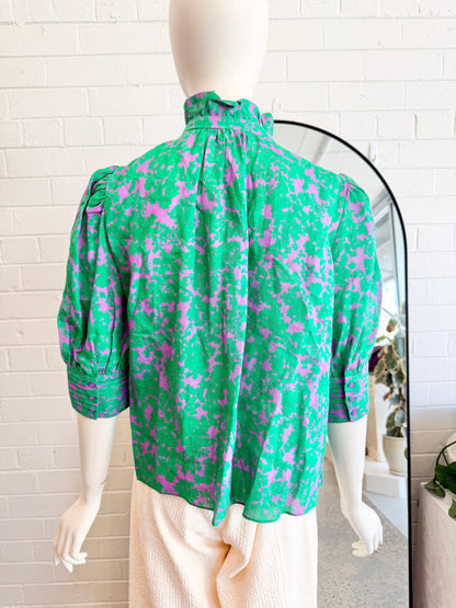 Husk Green Floral Shirt - Size 10 - Pre-Loved Geelong 3