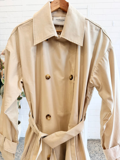 Summery Copenhagen Warm Sand Damel Trench Coat - Size M (10 - 12)