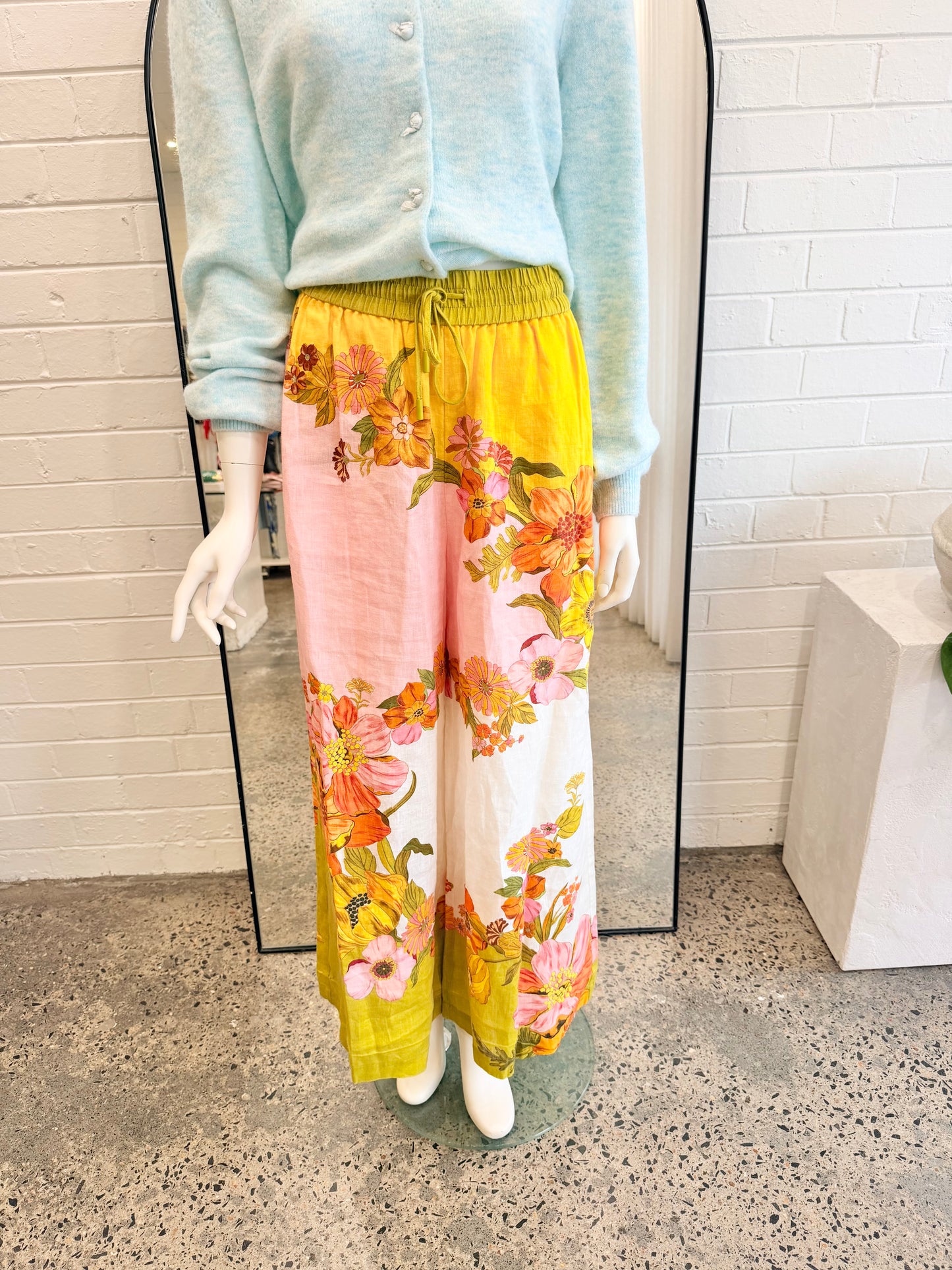 Alemais Silas Wide Leg Linen Pants - Size 8