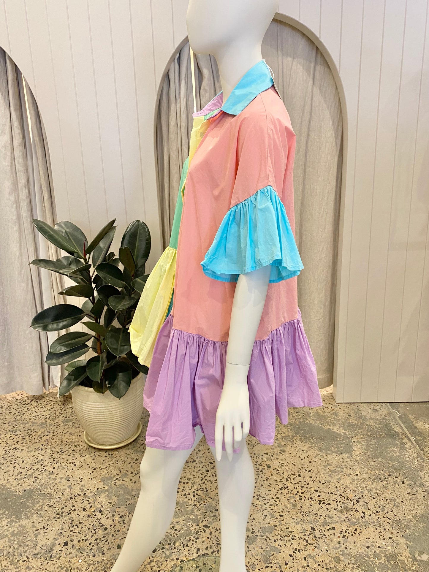 Bohemian Traders Pastel Mini Dress - Size S (8/10)