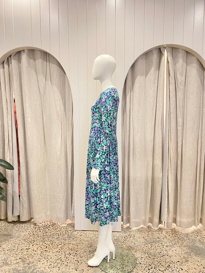 Gorman Velvet Floral Midi Smock Dress - Size 12