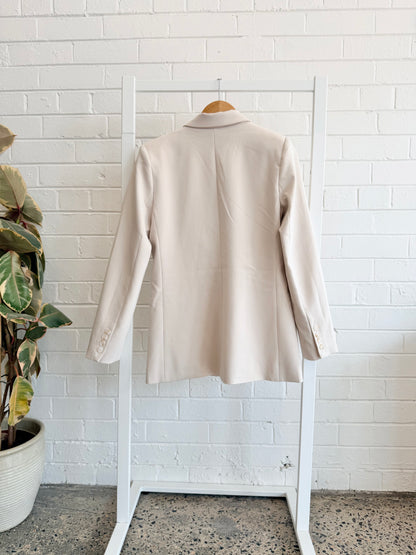 Alexandra Beige Macadamia Oversized Blazer - Size S (10 - 12)