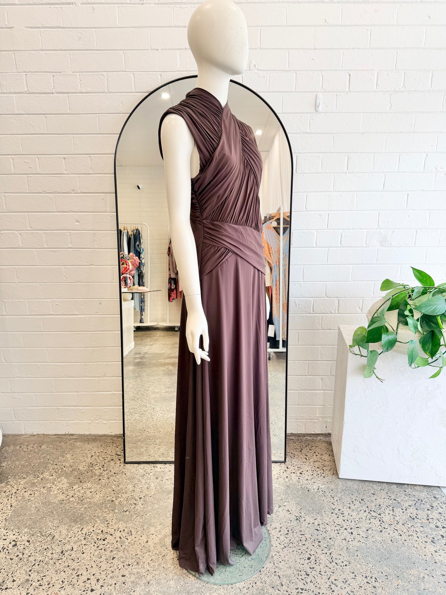 Rachel Gilbert 'Juniper' Gown in Chocolate - Size XL (14)