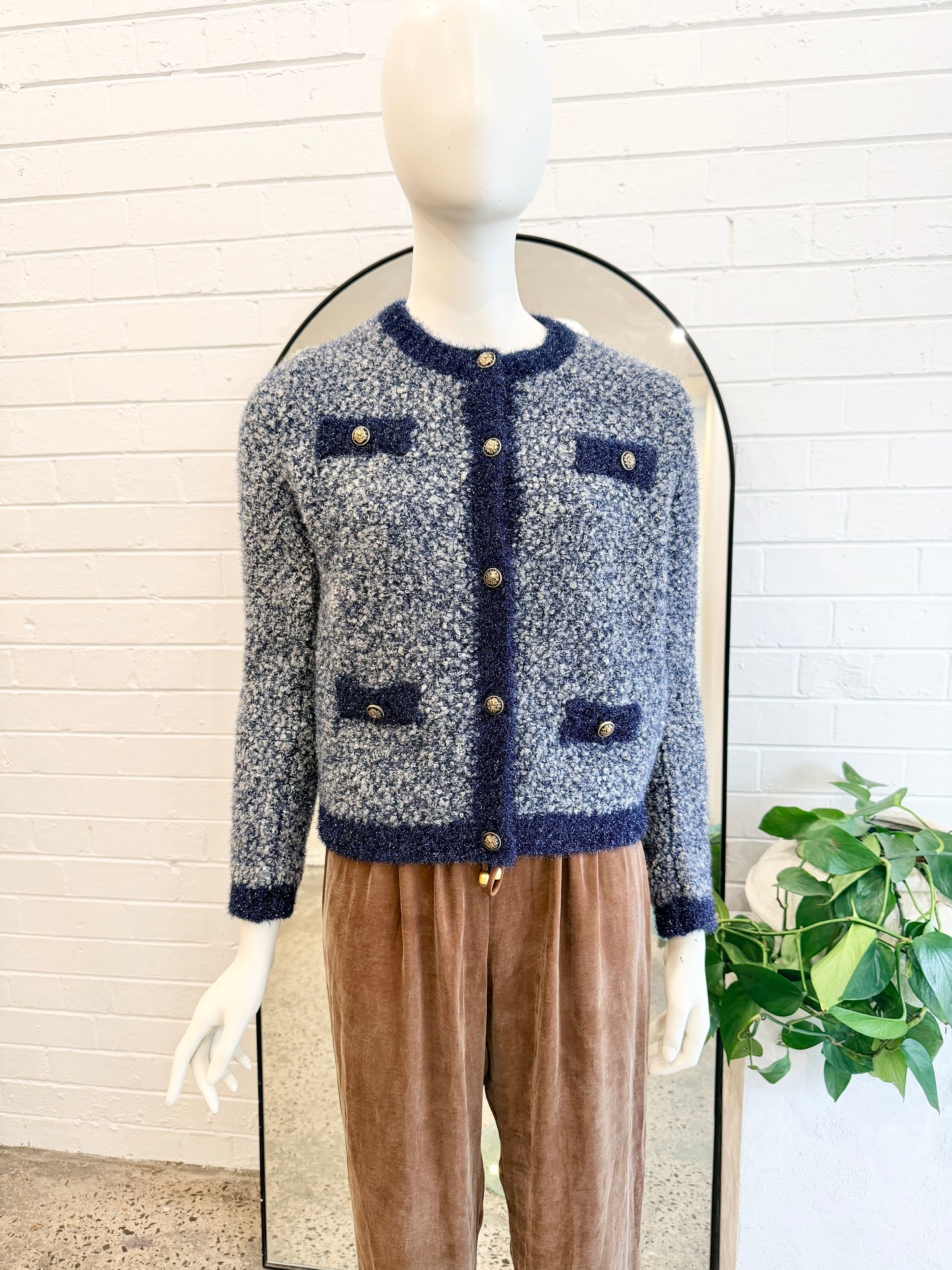 Maje Navy Mission Cardigan - Size 1 (8)