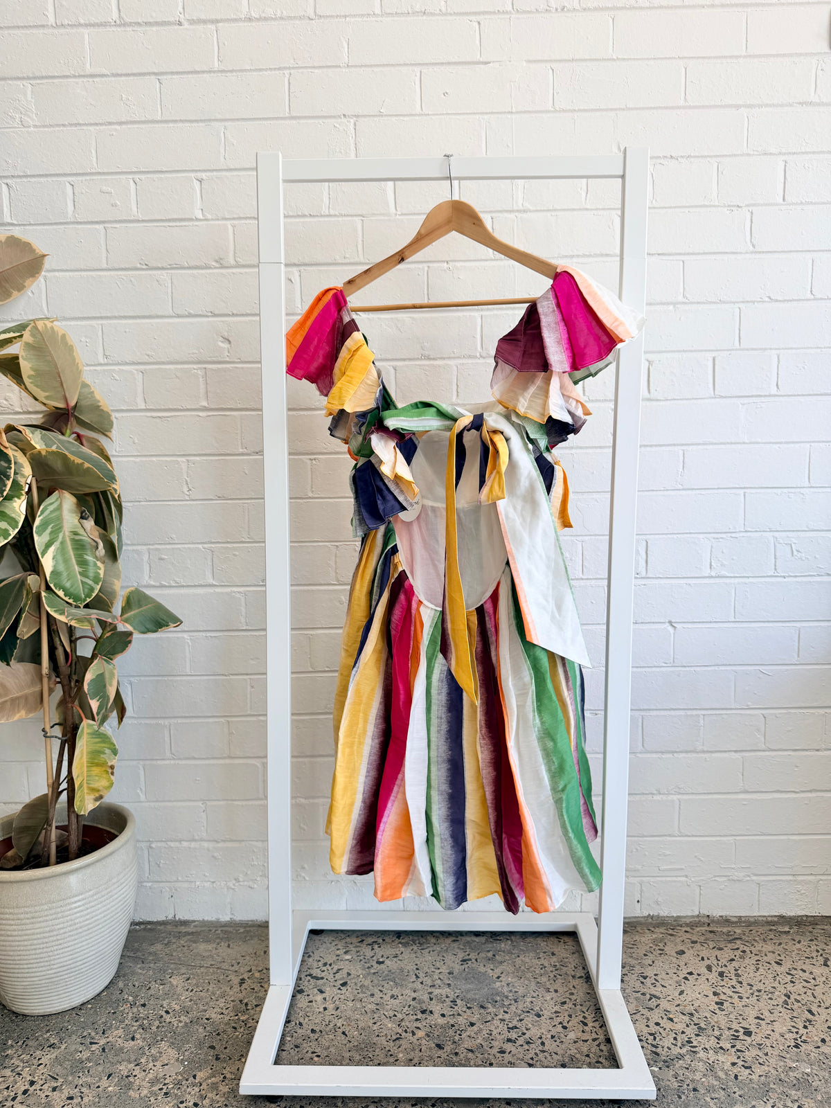 Leo Lin Fortune Stripe Tie Back Dress - Size 12