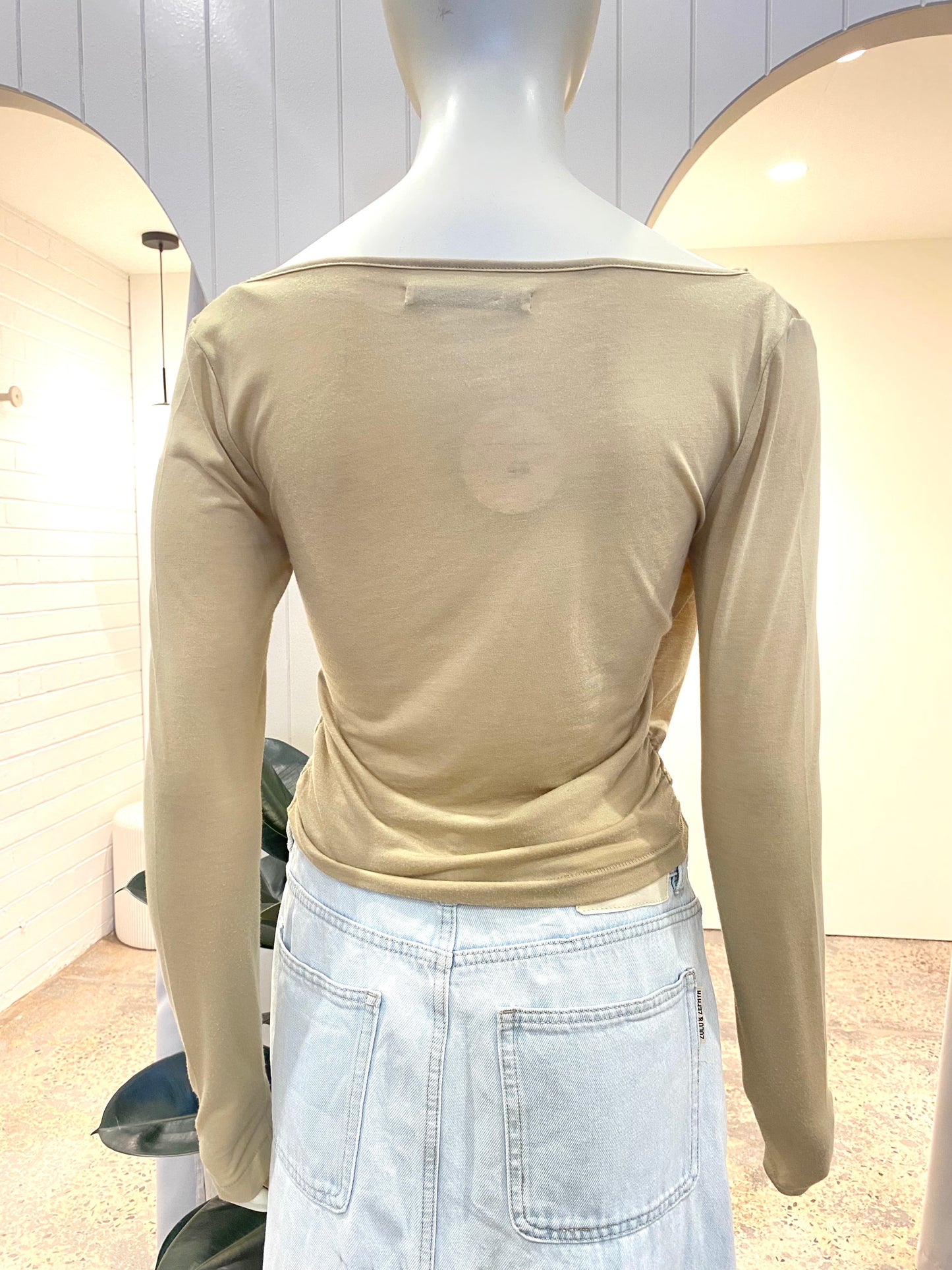 Camilla & Marc Akari Cowl Neck Top in Oyster - Size 10