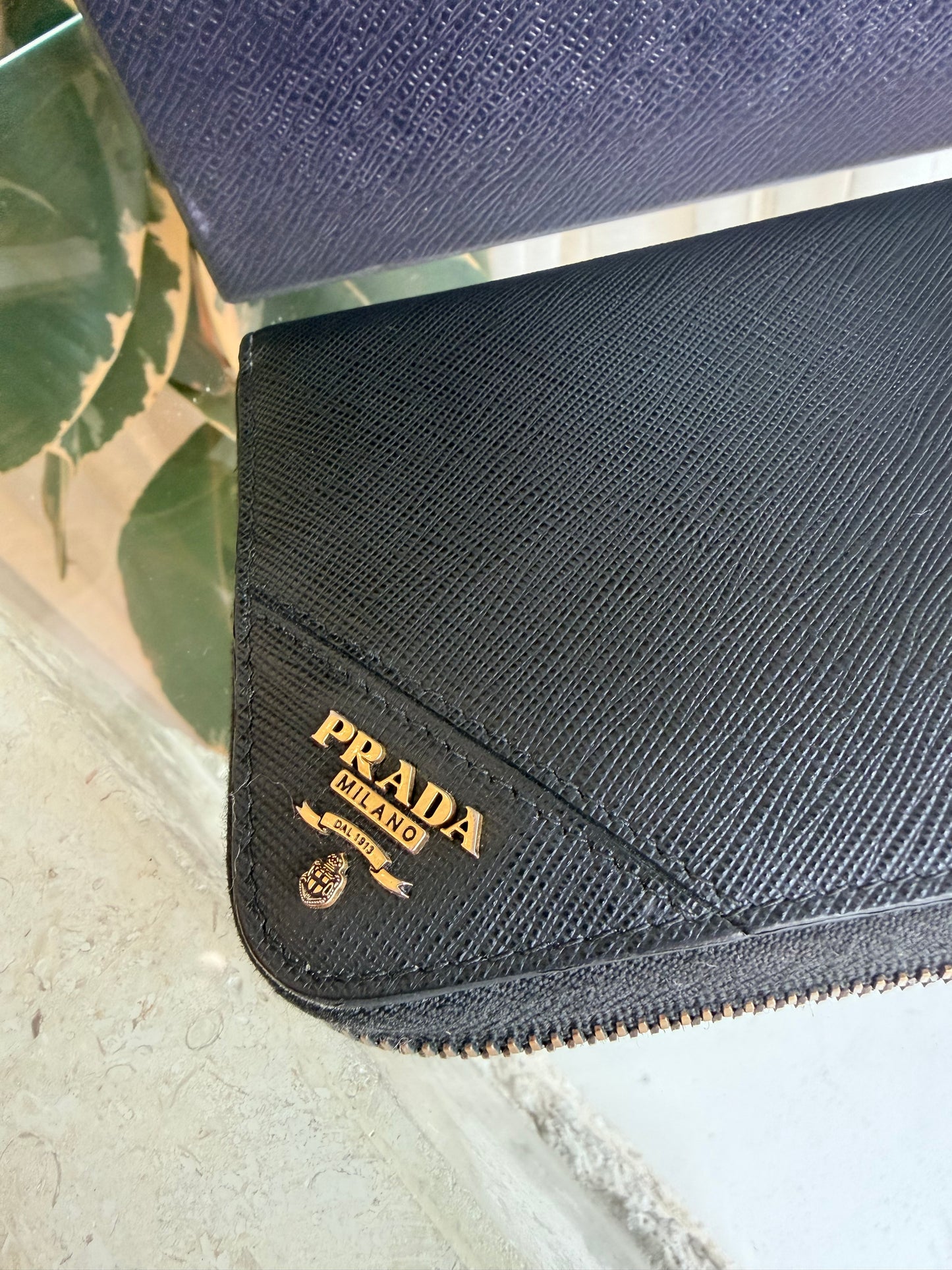 Prada Black Saffiano Leather Wallet