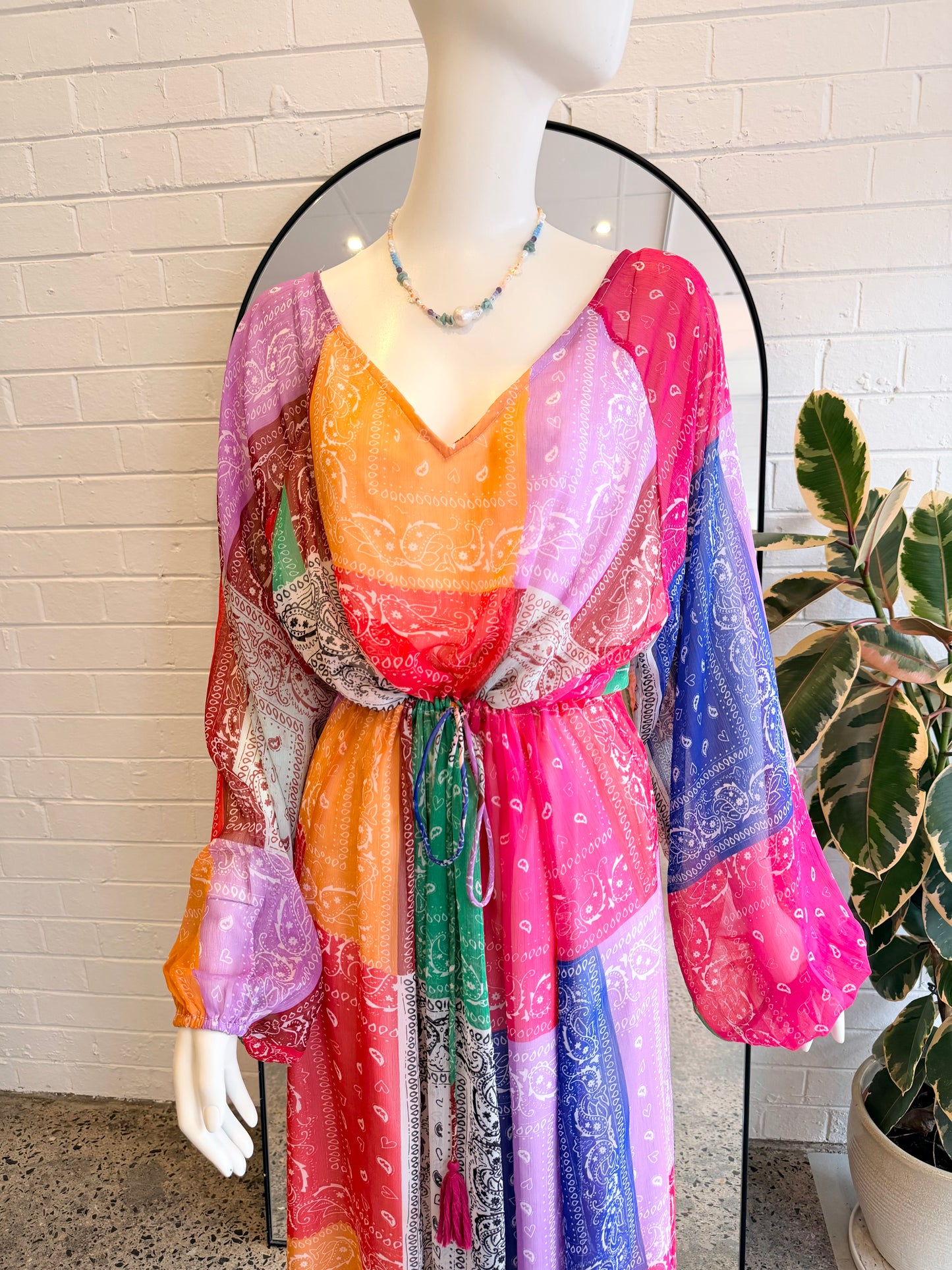 Never Fully Dressed Patchwork Maxi Dress - Size 14