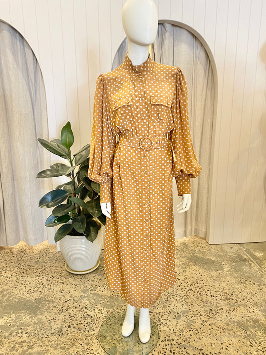 Zimmermann Polka Dot Silk Shirtdress - Size 3 (12-14)