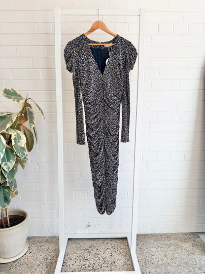 Jonathan Simkhai Edith Metallic Jersey Dress - Size L (AU 12)