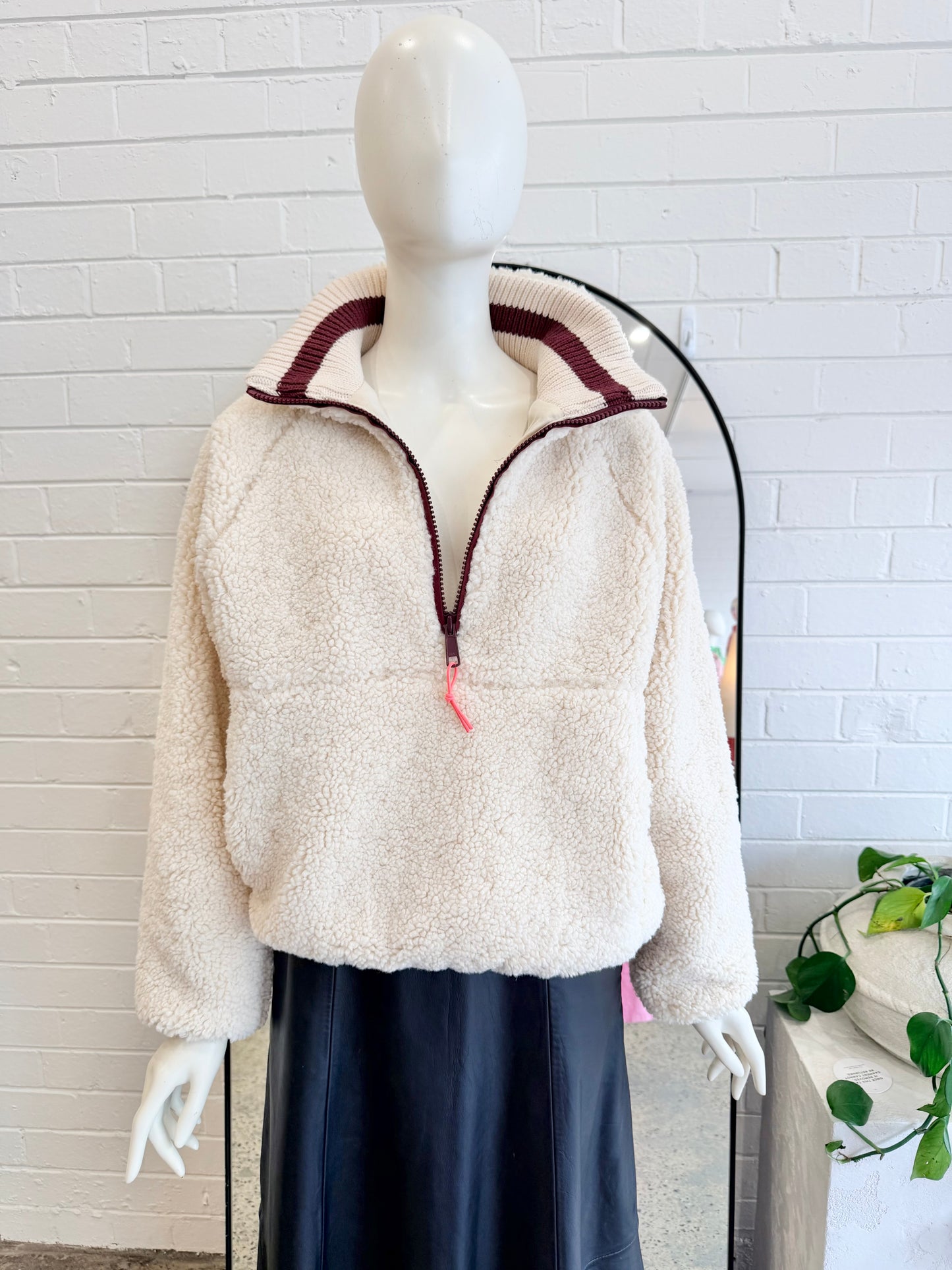 The Upside Cream Harlow Fleece Pullover - Size S (8 - 10) - Pre-Loved Geelong