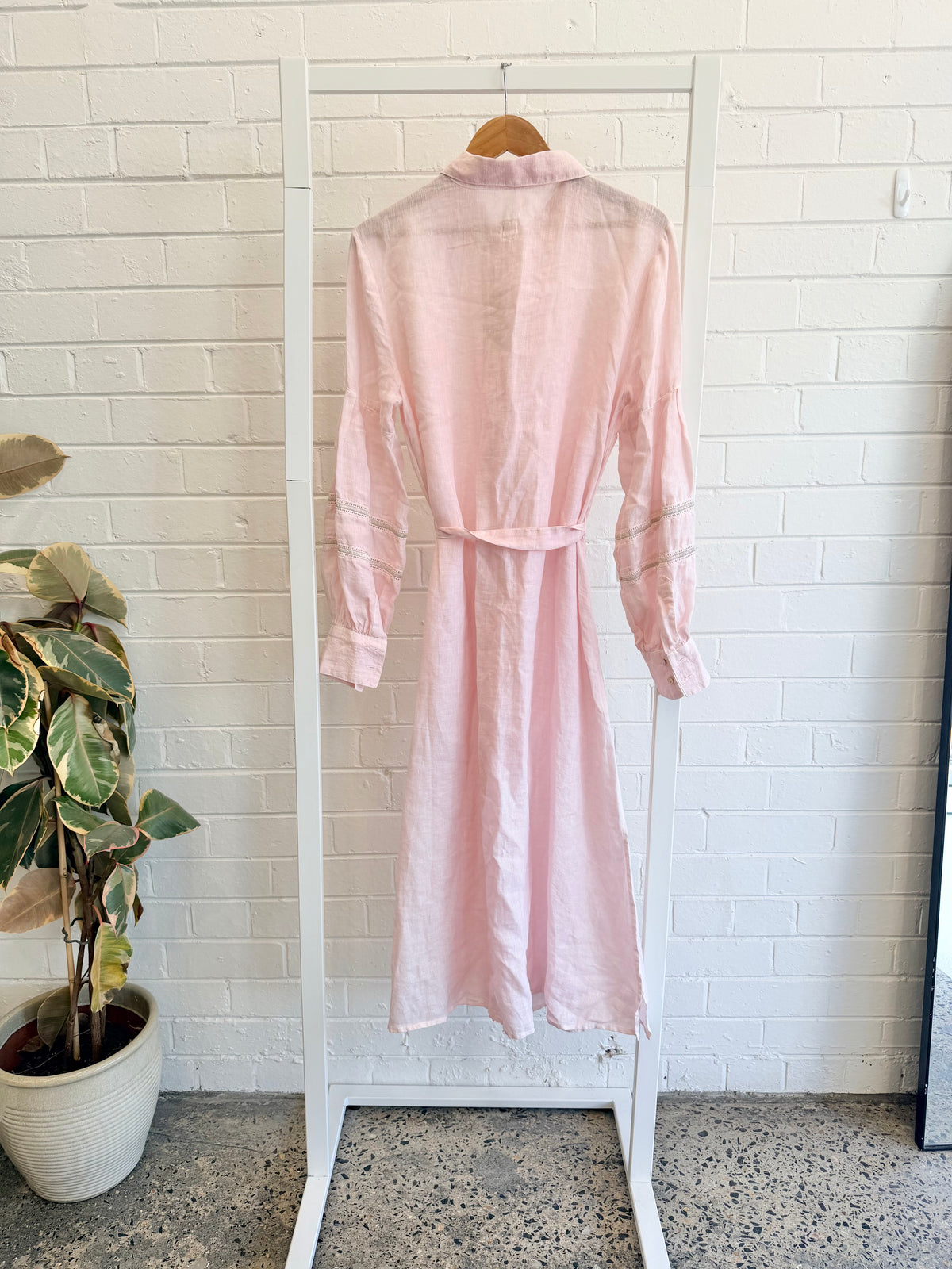 120% LINO Linen Shirt Maxi Dress - Size 14
