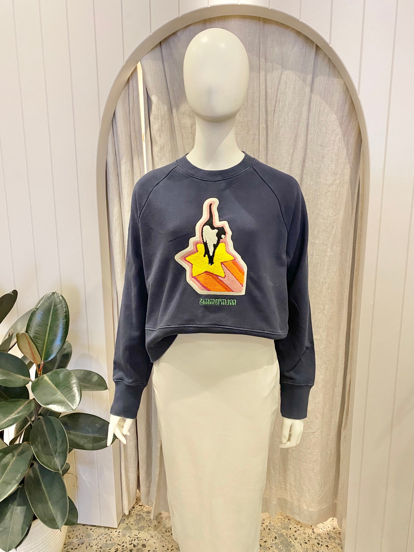 Zimmermann Starcat Embroidered Sweatshirt - Size 1 (8/10)
