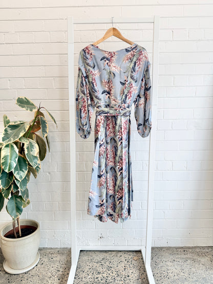 Zimmermann Floral Tie Front Midi Dress - Size 2 (10 - 12)