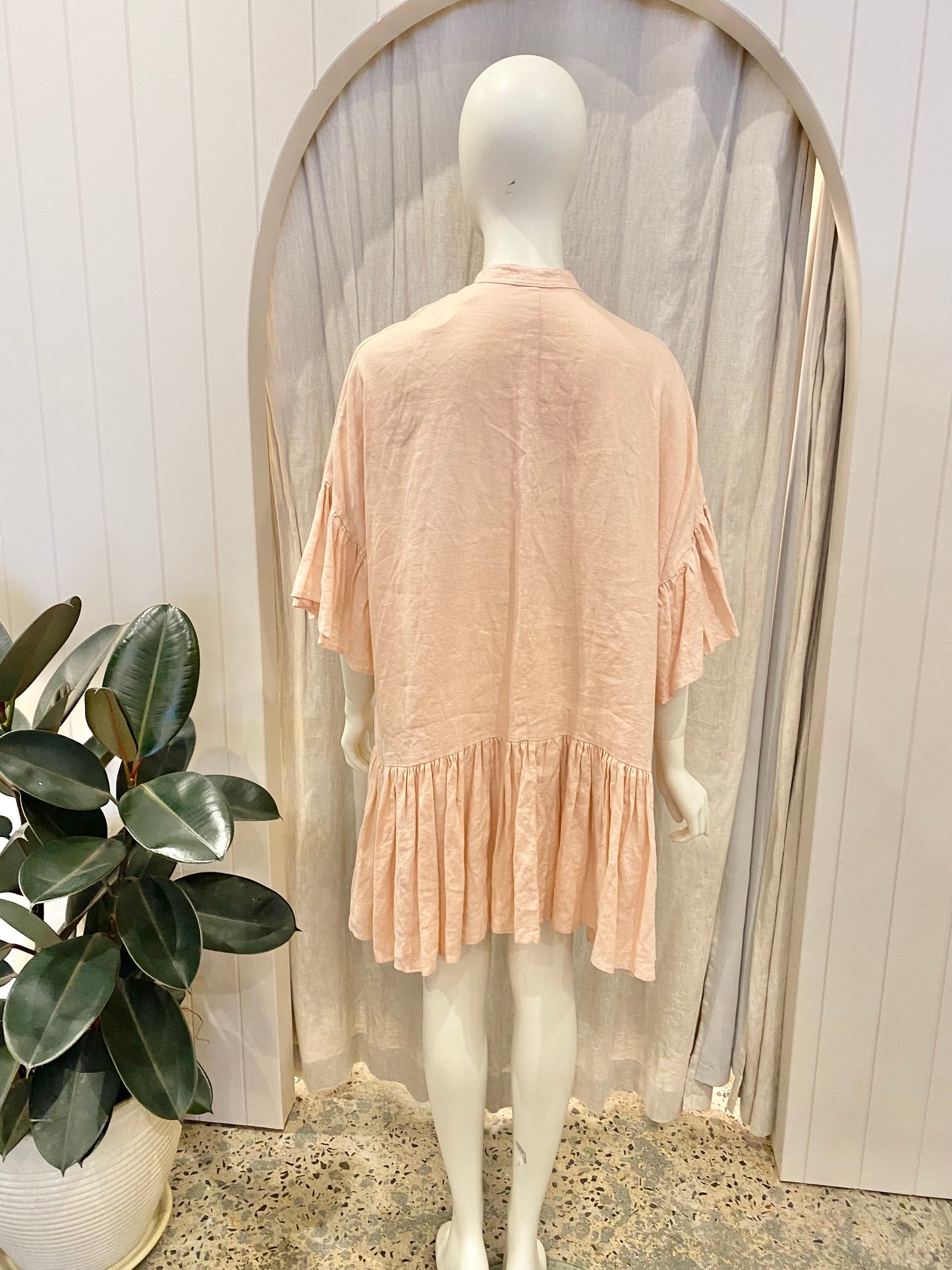 Morton Mac Tilda Dress in Blush - Size 12-14