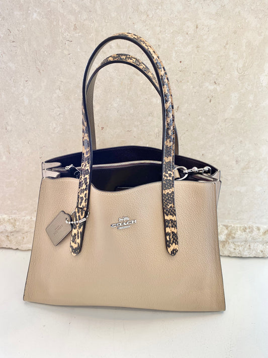 Coach Charlie Carryall With Colorblock Snakeskin