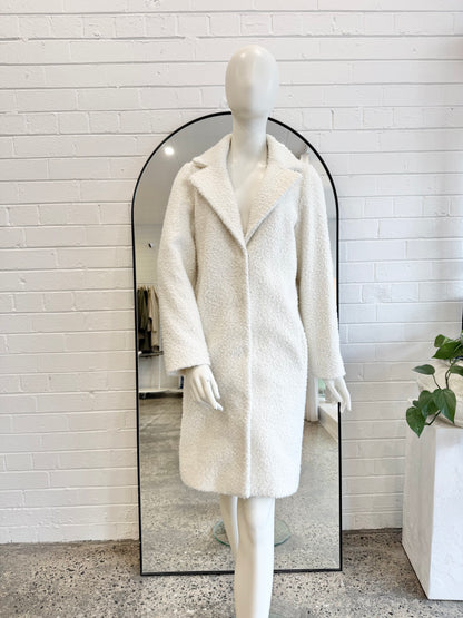 Karen Walker (Hi There) Boucle Coat in Ivory - Size 10