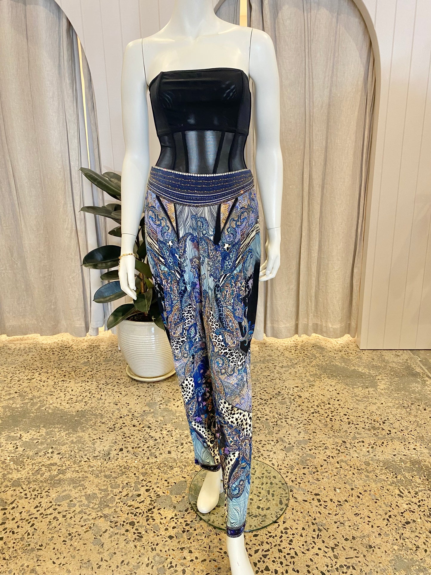 Camilla Blue Print Pant - Size S