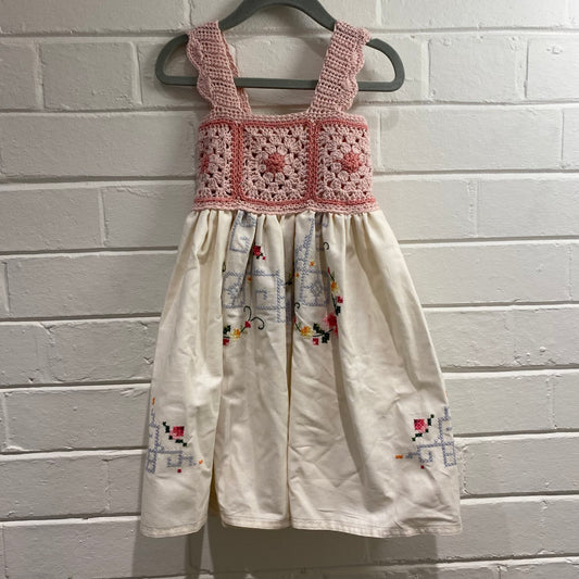 Autumn Blue Crochet Dress - Size 4-5
